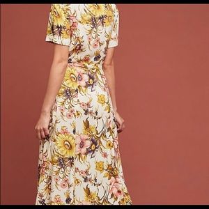 NWT Anthropologie Tiny Sunflower Wrap Midi Dress